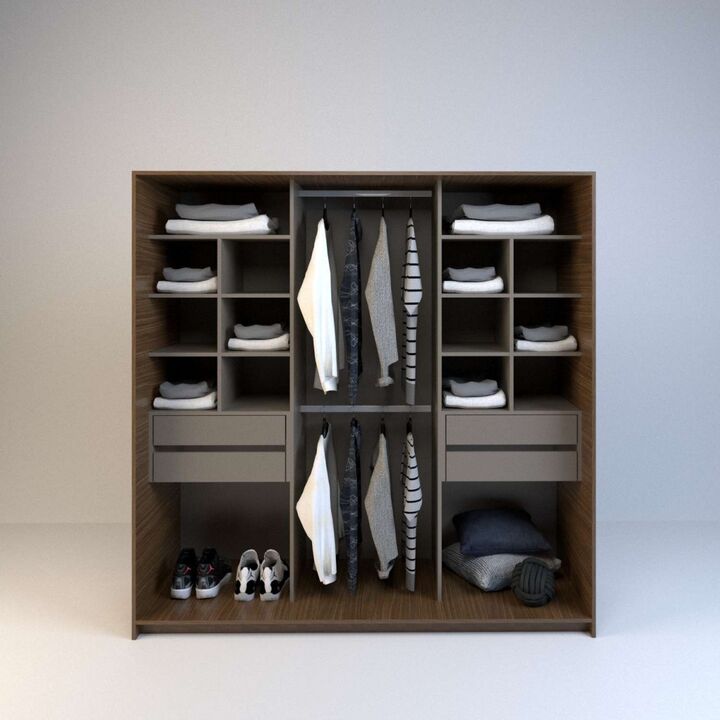 Vestidor 1,80m 4 Cajones Nogal L. Gris C. Tables - Vista principal