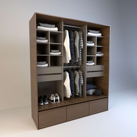 Vestidor 1,80m Alto 4 Cajones 3 Zapateros Nogal L. Gris C. Tables
