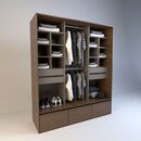 Vestidor 1,80m Alto 4 Cajones 3 Zapateros Nogal L. Gris C. Tables - Miniatura 1