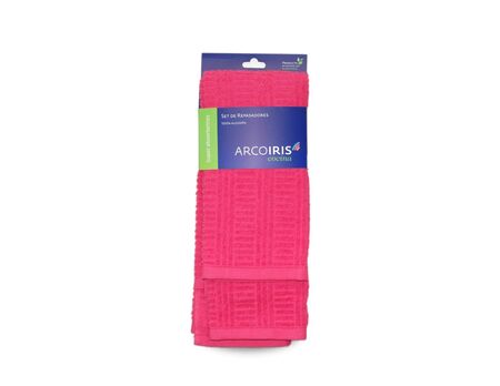 Juego De Repasadores Arco Iris Rojo Frambuesa JR-05