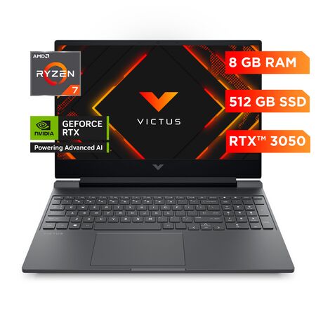 NOTEBOOK HP VICTUS (15-FD3024LA) R7-7445H 8GB 512 SSD RTX 3050 4GB 15.6" FHD W11H SL (BV5B9LA#AC8)