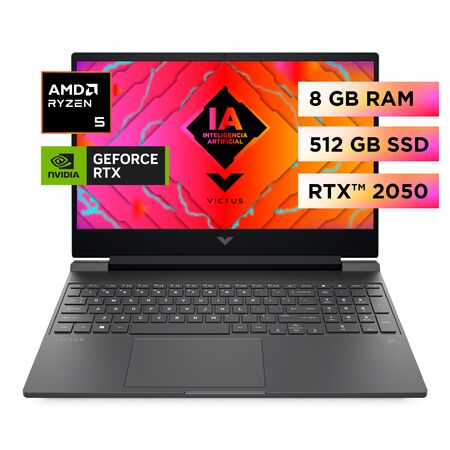 NOTEBOOK HP VICTUS (15-FD2026LA) R5-8645HS 8GB 512 SSD RTX 2050 4GB 15.6" FHD W11H SL (A14LTLA#ABM)