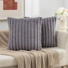 Funda de almohada 45x45 flannel gris