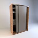 Placard Corredizo 1,20 2 Cajones Nogal L. Negro M. Tables - Miniatura 3