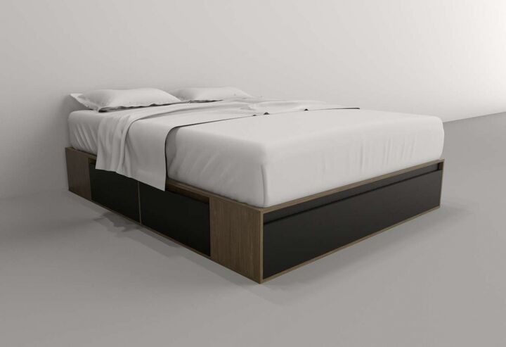 Box 1,60m 4 Caj 1pta Rev Nogal L.|negro M. Tables - Vista principal
