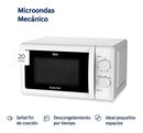 Microondas BGH B120M20 Mecnico Quick Chef Blanco 20 Litros - Miniatura 2