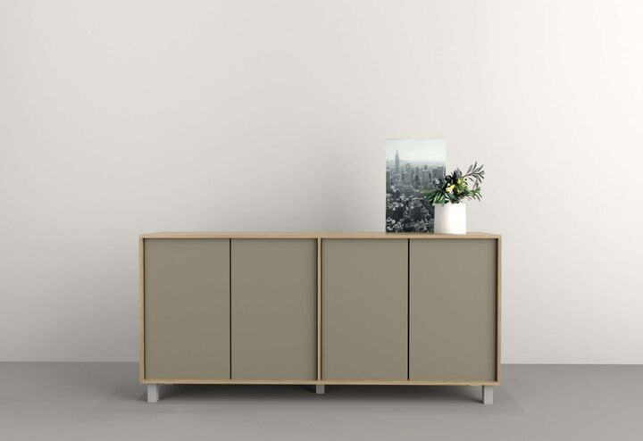 Bahiut 1,80 M 4 Puertas Olmo F.|gris C. Tables - Vista principal
