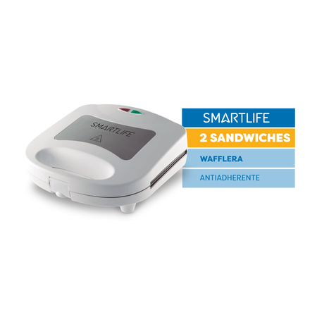 Sandwichera Smartlife SWD5000 2en1 Antiadherent Blanco