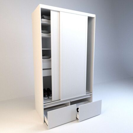 Placard Corredizo 1,20 2 Cajones 2 Zapateros Everest Tables