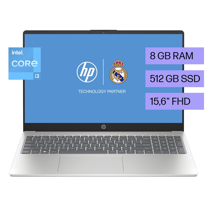 NOTEBOOK HP (15-FD0238LA) i3-N305 8GB 512GB 15.6 FHD W11HSL (BM7S6LA#AC8) - Vista principal