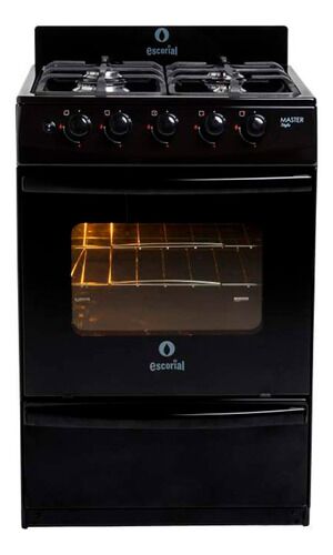 Cocina Escorial Master Style Multigas 4 Hornallas Negra - Vista principal