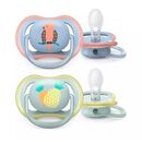Set De Chupetes Avent Ultra Air Deco X2 0-6M Loro Y Pia SCF085/12 - Miniatura 1
