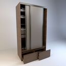 Placard Corredizo 1,20 2 Cajones 2 Zapateros Nogal L. Gris C. Tables - Miniatura 2