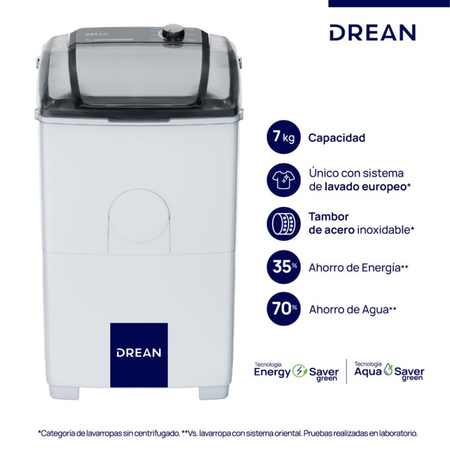 Lavarropas Semiautomatico Drean Ltdr79Sb0 7Kg Cs