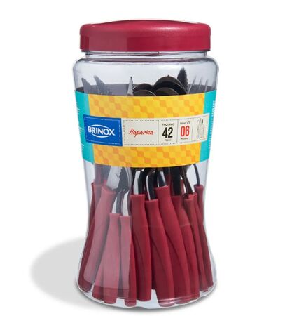 Juego De Cubiertos 42 Piezas -Rojo Brinox 6000754