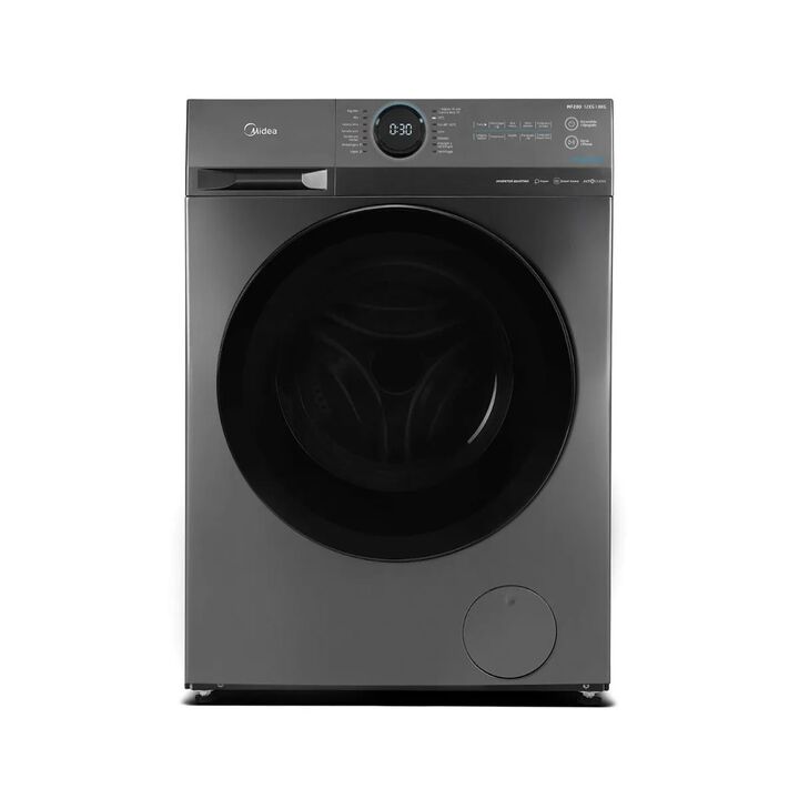 Lavasecarropas Midea Mf-200d120b/t-a1 Inverter Smart 12 Kg / 8GKG secador por calor 1400RPM GRIS - Vista principal