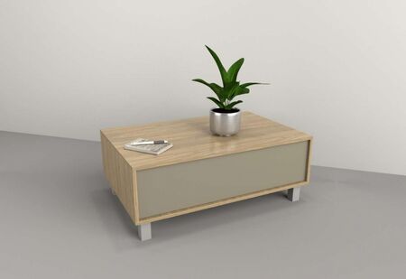 Centro Livining Con Cajon Nogal L. Gris C. Tables