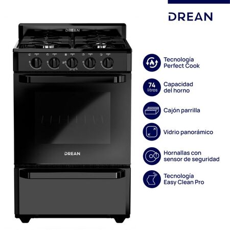 Cocina Drean Cd5602An0 56Cm 4 Hornallas Ng