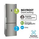 HELADERA C/FREEZER KOHINOOR KHGA41DI/9 - ACERO, 417 LTS, NO FROST - Miniatura 2