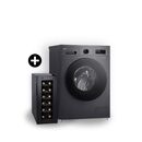 Combo Lavarropas LG Inverter 6,5kg Negro Cava P/12 Botellas - Miniatura 1