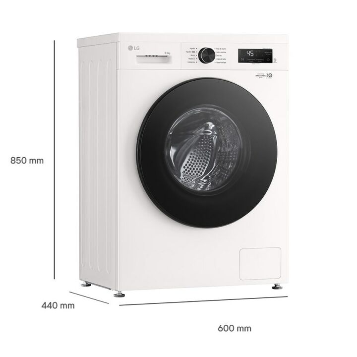 Lavarropas Automático Lg Carga Frontal Wm65Gwvfs6 6.5Kg 1200Rpm Blanco - Vista principal