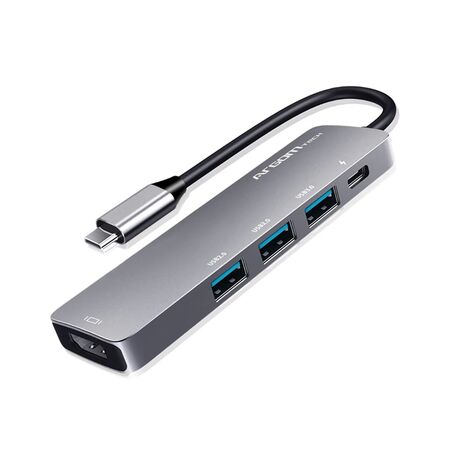 Adaptador 5 In 1 Type-c  Argomtech Hub Oneaxess Plug & Play Usb 3.0- 2 X Usb 2.0 Type C Pd Charge Hd