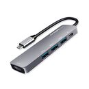 Adaptador 5 In 1 Type-c  Argomtech Hub Oneaxess Plug & Play Usb 3.0- 2 X Usb 2.0 Type C Pd Charge Hd - Miniatura 1