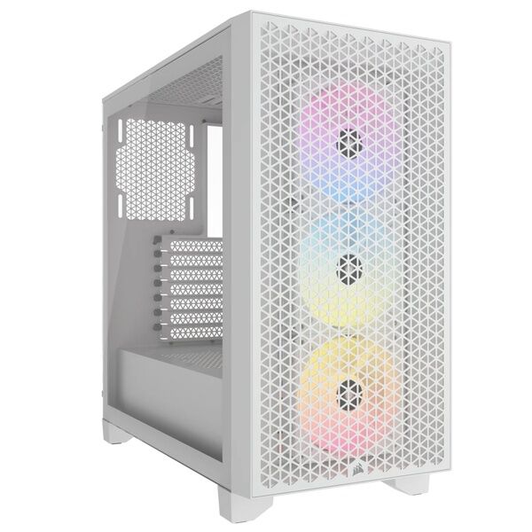 Gabinete Corsair 3000D RGB Airflow TG Mid-Tower White - Vista principal