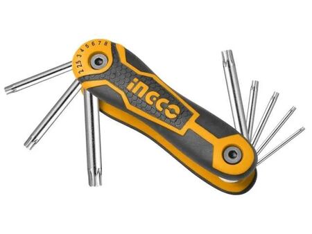 Juego De Llaves Torx De Bolsillo T9 A T40 Industrial Ingco HHK14083