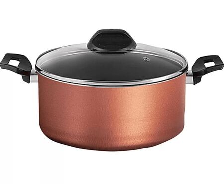 Cacerola cTapa de Vidrio Templado 3.5L 22 cm Cobre - Linea Clove Brinox 7111460