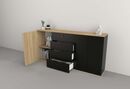 Bahiut 1,75m 3 Puertas|4 Cajones Olmo F.|negro M. Tables - Miniatura 3