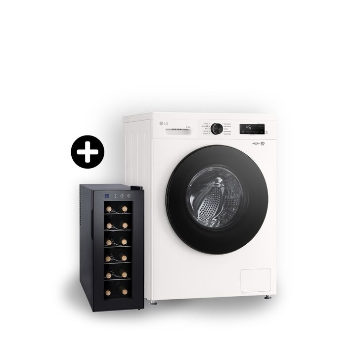 Combo Lavarropas LG Inverter 6,5kg White Cava P/12 Botellas - Vista principal