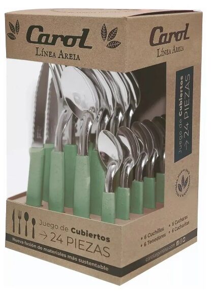 Juego De Cubiertos 24 Piezas Carol Areia Verde 31124-ARV - Vista principal
