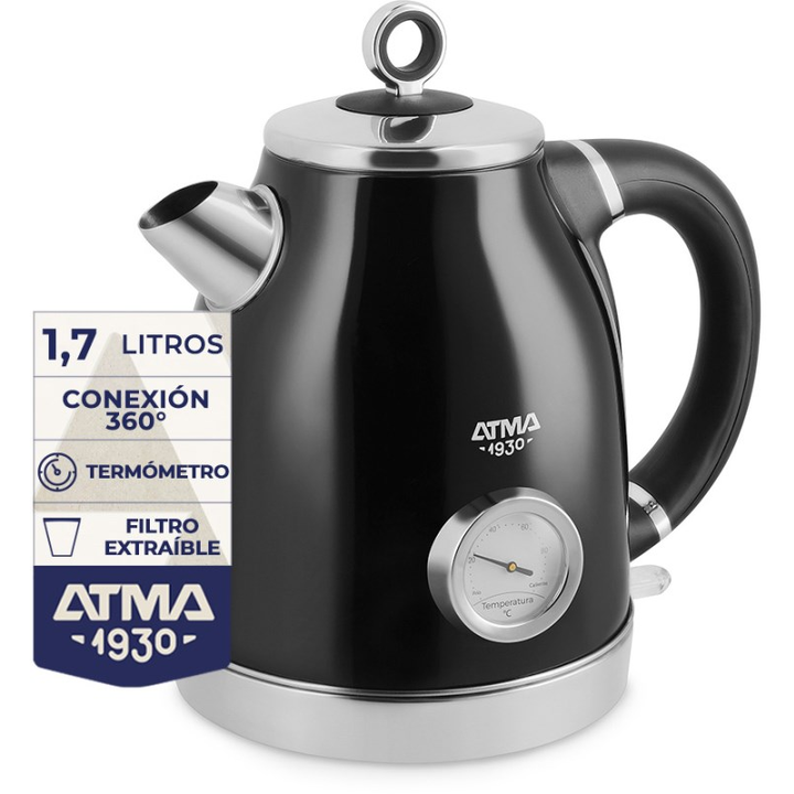 Pava Electrica Vintage Atma Peat21Vbp 1.7L Negro - Vista principal