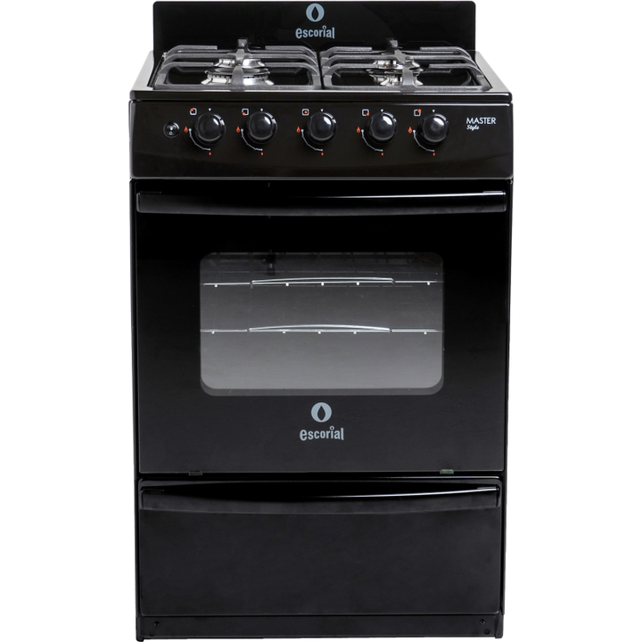 Cocina Multigas Escorial Master Style Negro 56Cm 4 Hornallas - Vista principal