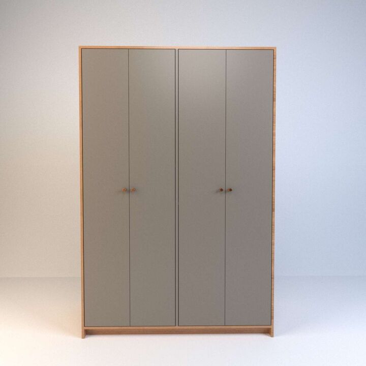 Placard De Abrir 1,2m 4 Puertas 2 Cajones Olmo F. Gris C. Tables - Vista principal