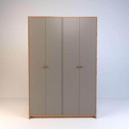 Placard De Abrir 1,2m 4 Puertas 2 Cajones Olmo F. Gris C. Tables