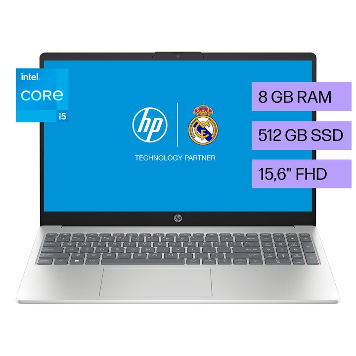 NOTEBOOK HP (15-FD0043LA) i5-1334U 8GB 512GB 15.6 HD W11H (B54ZRLA#AC8) - Vista principal
