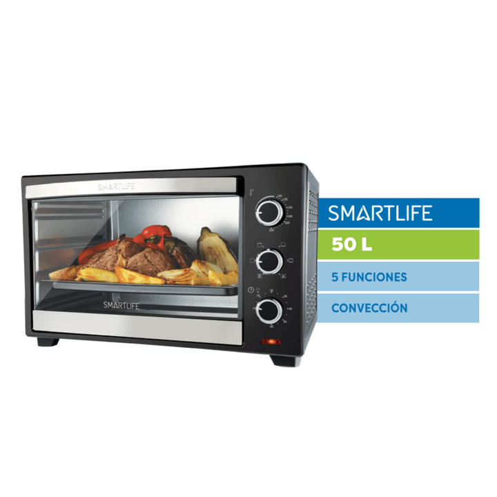 HORNO ELECTRICO SMARTLIFE TO0050PN 50LTS 1600W SPIEDO TIMER NEGRO - 4609317  - Vista principal