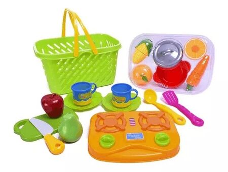 Juego Canasta De Frutas Y Verduras Con Abrojo Y Accesorios Duende Azul 7303
