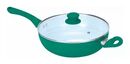 Wok Con Mango Y Tapa De Vidrio. D26 Cm Aqua Carol 47126 AQU - Miniatura 2