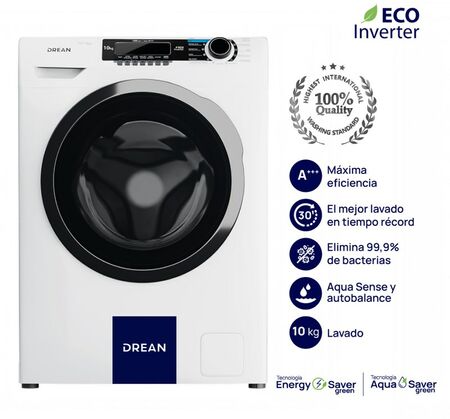 Lavarropas Automatico Drean Lfdr1012Sb 10Kg Inverter Bl