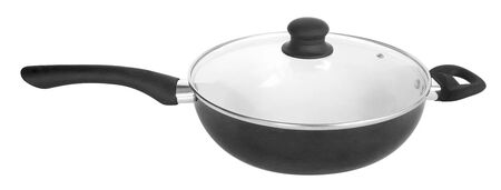 Wok Con Mango 26 Cm.Con Asa Y Tapa De Vidrio Carol 47126 NEG