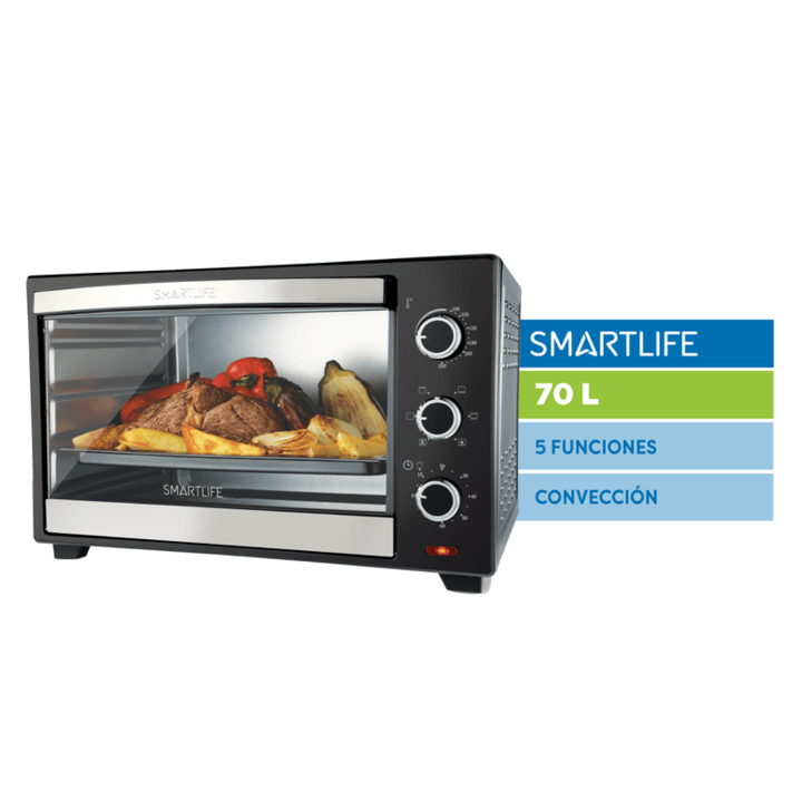 HORNO ELECTRICO SMARTLIFE TO0070PN 70LTS 2200W TIMER NEGRO - 4609318  - Vista principal