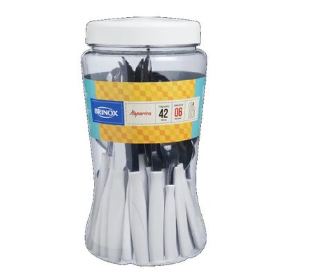 Juego De Cubiertos 42 Piezas -Blanco Brinox 6000704