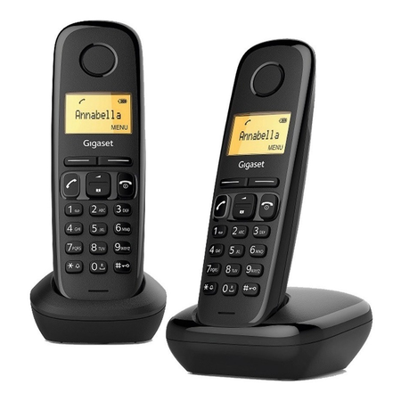 Teléfono Inalambrico Gigaset A170 Duo 2 Handys Identificador - Negro