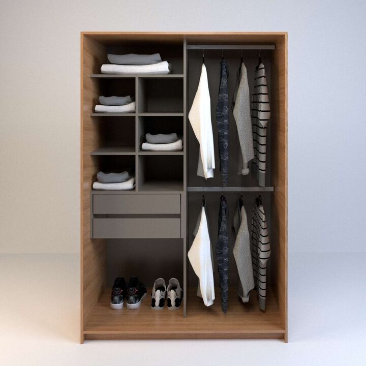 Vestidor 1,20m 2 Cajones Olmo F.|gris C. Tables - Vista principal