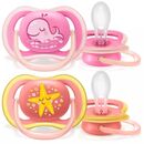 Set Chupetes Avent Ultra Air Deco X2 6-18M Rosa Y Naranja SCF085/04 - Miniatura 1