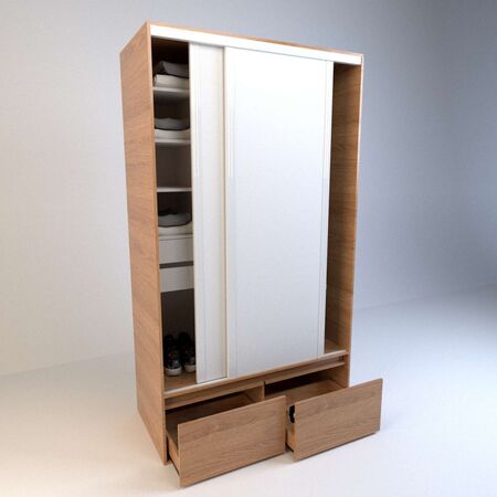 Placard Corredizo 1,20 2 Cajones 2 Zapateros Olmo F. Everest Tables