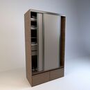 Placard Corredizo 1,20 2 Cajones 2 Zapateros Nogal L. Gris C. Tables - Miniatura 3